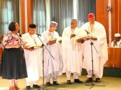 TINUBU SWEARS IN NEW PERMANENT SECRETARIES, NPC CHAIRMAN AT FEC MEETING