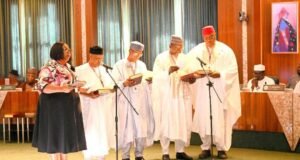 TINUBU SWEARS IN NEW PERMANENT SECRETARIES, NPC CHAIRMAN AT FEC MEETING